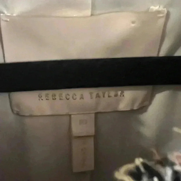 $525 REBECCA TAYLOR Houndstooth Tweed Four Pocket Robins Egg Black Jacket - Picture 7 of 10